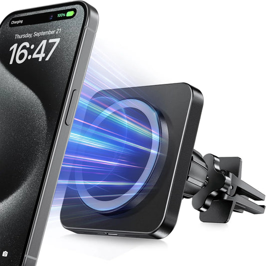 Wireless Car Charger Mount -  Car Accessories Charger, Car Phone Holder Mount Compatible for Iphone 16/15/14/13/12 Pro/Pro Max/Mini, Black