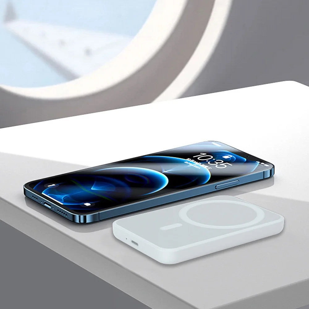Wireless Portable Charger Mini Magnetic 5000Mah/10,000Mah Mobile Power for Iphone 15/14/13/12/Mini/Pro/Pro M Ax-Gray