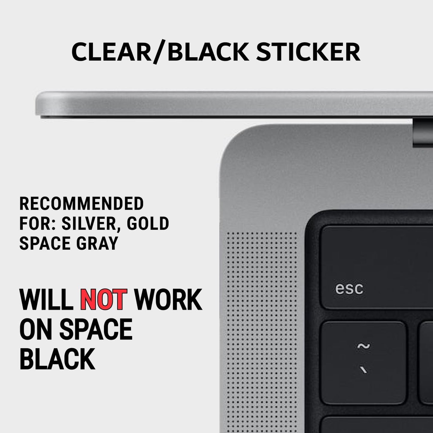 Mac OS (Monterey/Big Sur/Catalina/Mojave) Keyboard Shortcuts, M1+Intel, Clear Vinyl Sticker, Compatible with 13-16-Inch Macbook Air/Pro