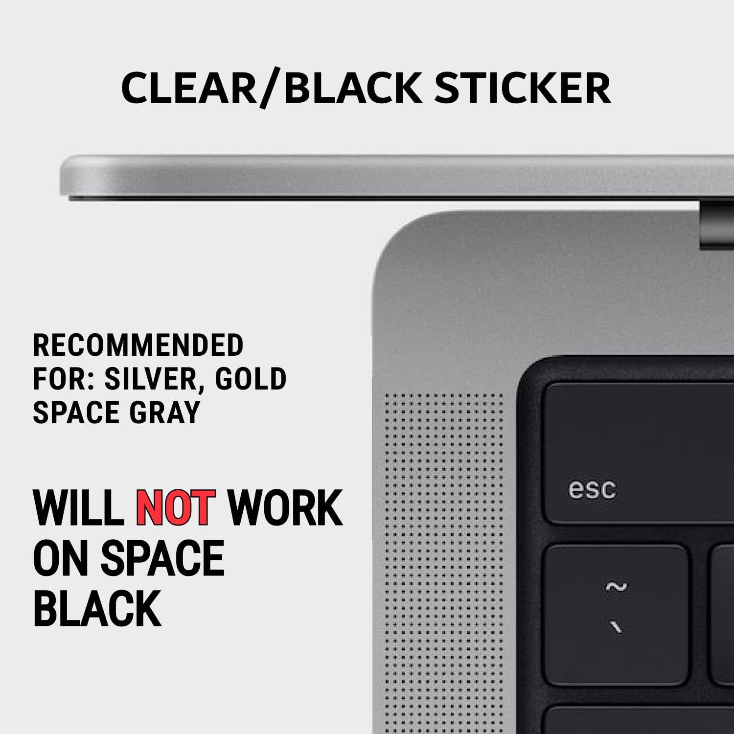 Mac OS (Monterey/Big Sur/Catalina/Mojave) Keyboard Shortcuts, M1+Intel, Clear Vinyl Sticker, Compatible with 13-16-Inch Macbook Air/Pro