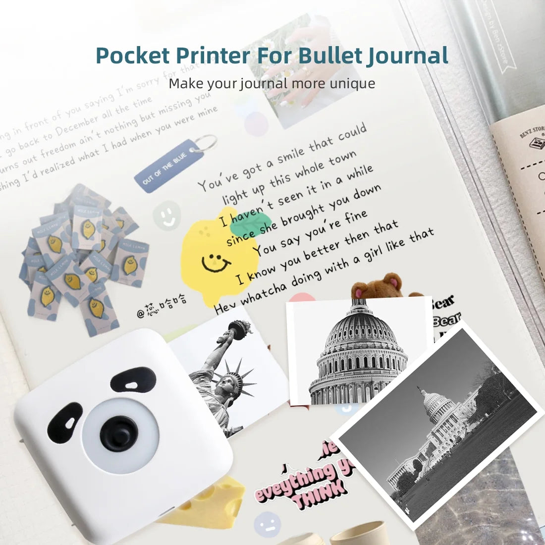 TP6 Pocket Sticker Printer,Portable Bluetooth Pocket Phone Printer for Anatomy Flashcards, Journal, Photos, Notes, Kids Gift