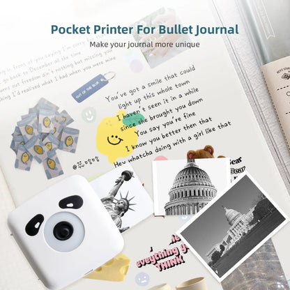 TP6 Pocket Sticker Printer,Portable Bluetooth Pocket Phone Printer for Anatomy Flashcards, Journal, Photos, Notes, Kids Gift